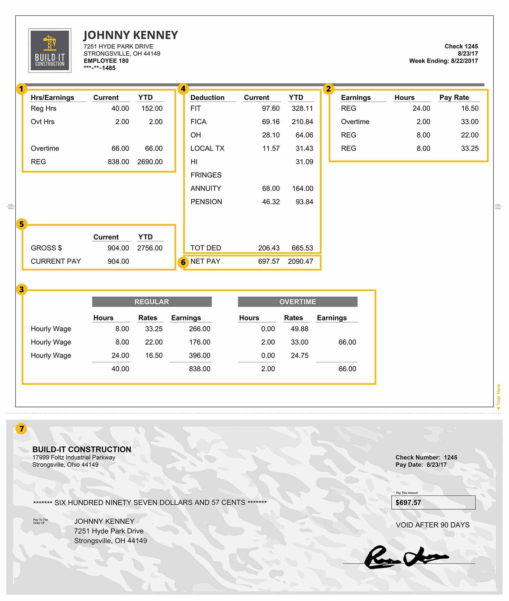 Construction Pay Stub